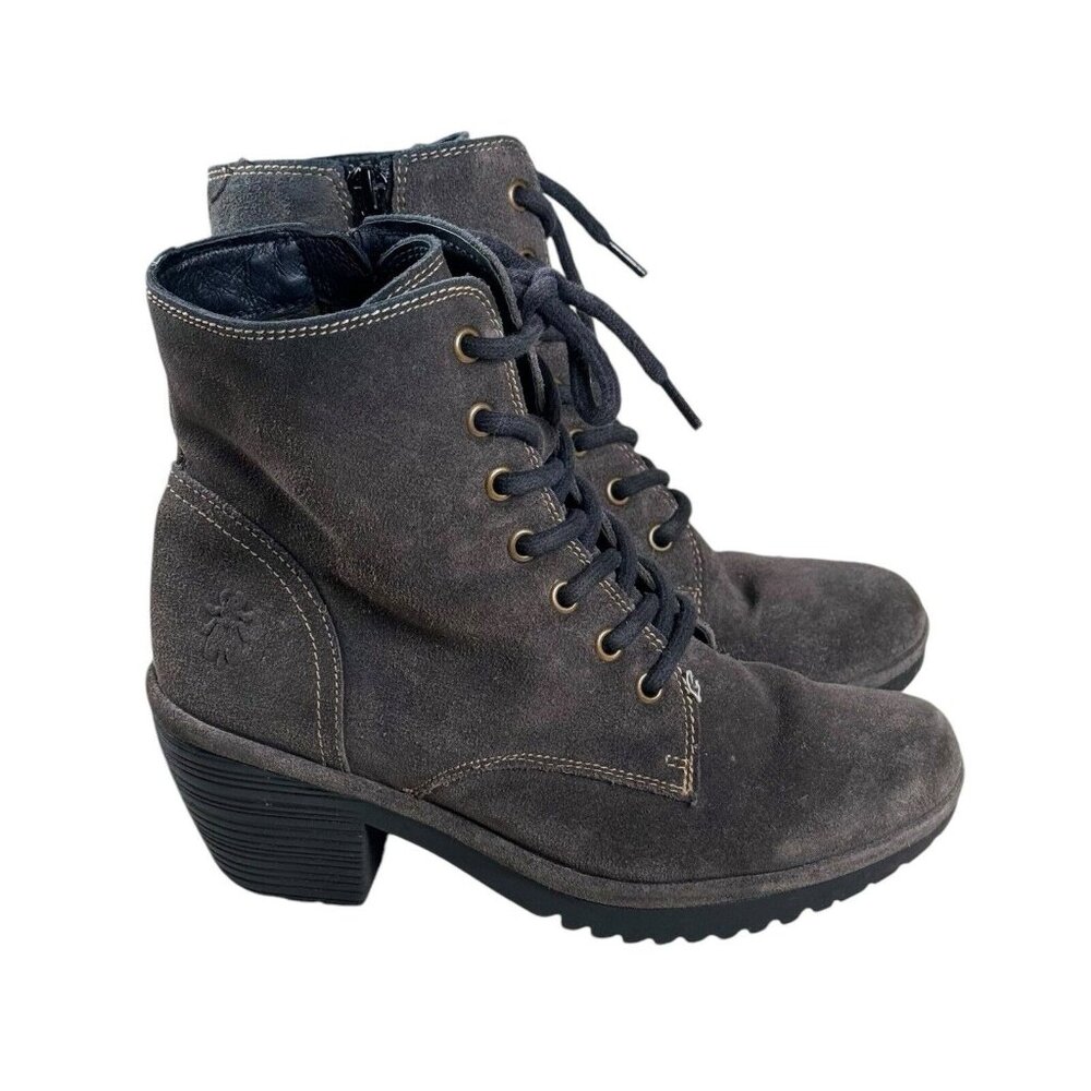 Fly London Women's Webe Gray Suede Ankle Boots Size EU 36 - US 5.5-6